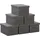 Woltu 6er Set Aufbewahrungsboxen mit Deckel, mit Griffen, faltbar, Grau, 27L(48x29x20 cm