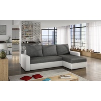 JVmoebel Ecksofa, Design Ecksofa Schlafsofa Bettfunktion Couch Textil Polster Sofort grau|weiß
