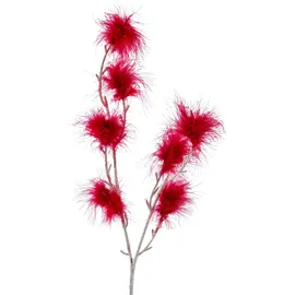 creativ home Tischvase CREATIV HOME "Vase mit Federzweigen", weiß (weiß, rot), H:27cm Ø:7,5cm, Keramik, Vasen, für die moderne Einrichtung