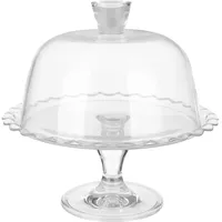 Pasabahce Tortenständer mit Deckel transparent Glas (26 x 26 x 26 cm)