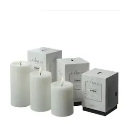 unique candles UNIQUE Stumpenkerze 12,5 cm 7,5 cm weiß