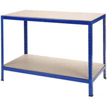 Hti-Living Werkbank Stahl/MDF 120 cm/60 cm blau/braun