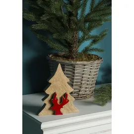 Myflair Dekobaum Holzwerkstoff B:14cm H:17cm T:3cm 1 Stück rot