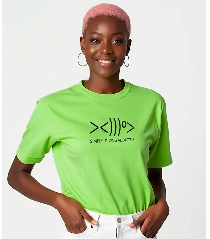 Kruskis Simply Diving Addicted Damen T-shirt Mit Kurzen Ärmeln - Light Green - L