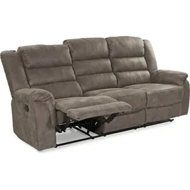 luma-home schönes für dein zuhause 3-SITZER-RELAXSOFA 212/93/103 cm Federkern, Liegefunktion verstellbar durch halbautomatische Relaxfunktion, Mikrofaser Vintage Grau Braun / 15134