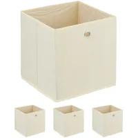 Relaxdays Aufbewahrungsbox, 4er Set, faltbar, H x B x