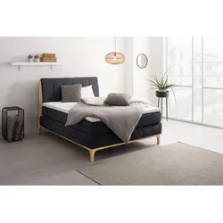 Boxspringbett OTTO PRODUCTS "Jelle", schwarz, B:161cm L:216cm, Komplettbetten, Boxspringbett, zertifizierte, recycelte Bezugsstoffe, verschiedene Ausführungen