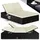 CASARIA Gartenliege 200 x 115 x 33 cm Schwarz/Creme