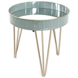 Haku-Möbel HAKU Möbel Beistelltisch Spiegelglas gold-grau-blau 41,0 x H 40 cm