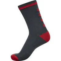 hummel Elite Indoor Sock Low Pa Sock, EBONY/FLAME SCARLET, 31