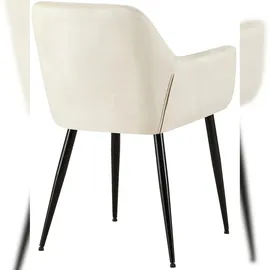 CLP 4er Set Esszimmerstühle Emia Mit Samtbezug I Polsterstuhl Mit Metallgestell I Küchenstuhl Mit Bodenschonern