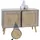 MCW Kommode MCW-M40, Sideboard Schrank Highboard, Staufächer, Kubu Rattan Holz Melamin, Eiche-Optik