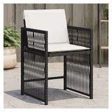 vidaXL Gartenstühle mit Kissen 4 Stk. Schwarz Poly Rattan