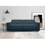 dorel home 3-Sitzer ALLIE Schlafsofa 225 cm, Bett-Funktion (108/190cm), trendiger Cord o. pflegeleichter Velours blau