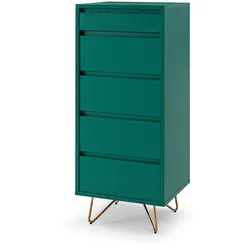 Kommode hoch  4 Schubladen + Spiegel Sideboard Wohnzimmer Schrank Anrichte