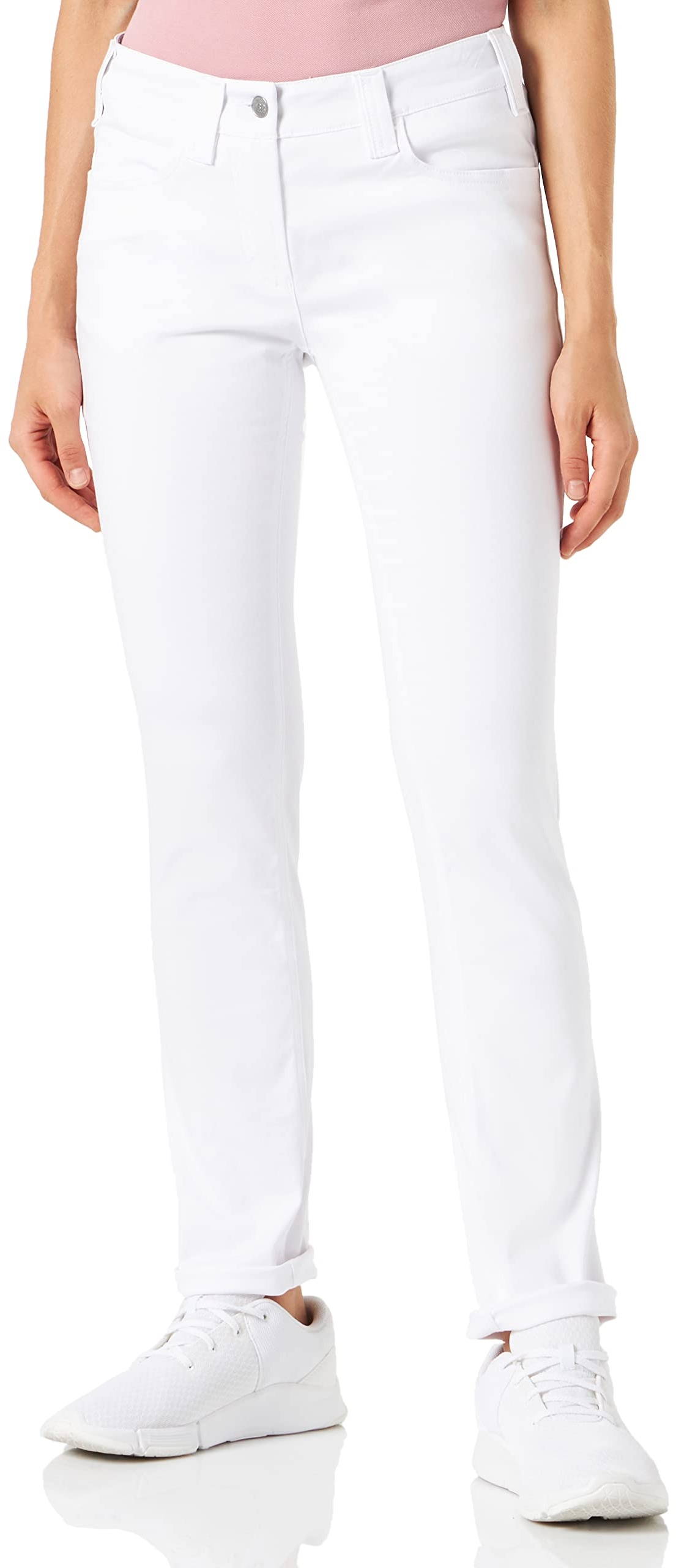 BP 1755-311-0021-27/32 Damen Slim-Fit Jeans - 65% Baumwolle, 30% Polyester, 5% Elastan - Komfort Stretch - Farbe Weiß - Größe 27/32