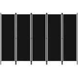 vidaXL 5-tlg. Raumteiler Schwarz 250x180 cm