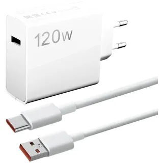 120W USB Ladegerät mit 2M Typ C Kabel für Xiaomi 14 Ultra, 14T Pro/13T/13, Redmi Note 14, Poco X7 Pro – Schnellladegerät USB Netzteil für Xiaomi und Redmi Geräte