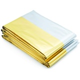 FLEXEO 1x Rettungsdecke Gold Silber - 210cm x 160cm - Rettungsfolie - Notfall - Erste-Hilfe-Decke - Notfalldecke - Rettungsdecken - Emergency Blanket - Goldfolie - Silberfolie