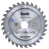 KWB 586957 Hartmetall Kreissägeblatt 190 x 30 mm, schneller Schnitt, Sägeblatt geeignet für Weich- und Hartholz, Tischlerplatten und Spanplatten