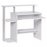 KADIMA DESIGN Computertisch WL1.153 94x90,5x48,5 cm Laptop Tisch Modern mit Tastaturauszug, PC-Tisch mit Drucker-Ablage platzsparend, Schreibtisch für kleine