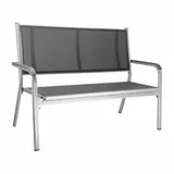 Kettler 2-Sitzer Bank BASIC PLUS, Aluminium Silber / Outdoorgewebe Anthrazit