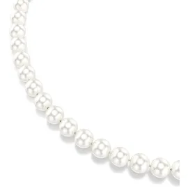 Swarovski Matrix Halskette Kristallperle Weiß Rhodiniert