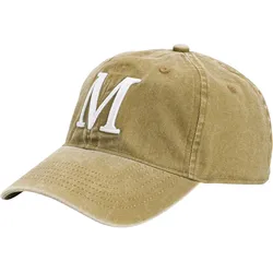 Baseball Cap MUSTANG, Damen, beige (sand), Baumwolle, unifarben, washed, casual,sportlich, Caps, Größenverstellbar, Washed Look, mit großer Stickerei vorne