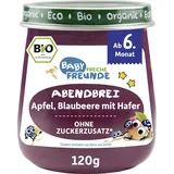 Erdbär Freche Freunde Freche Freunde Bio Baby Abendbrei Apfel, Blaubeere mit Hafer, ab dem 6.Monat