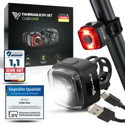 Fahrradlicht Set LED "Cube One" USB-aufladbar - oft gekauft,Zubehör