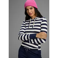 KangaROOS Kapuzenshirt Hoodie Blockstreifen Navy/Offwhite 36/38