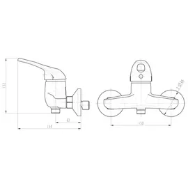 Schütte Calvino Duscharmatur Thermostat für 1 Verbraucher Chrom
