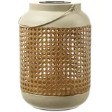 MARELIDA LED Solar Laterne Terassenleuchte Boho Bambus Optik Sensor H: