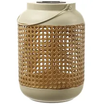 MARELIDA LED Solar Laterne Terassenleuchte Boho Bambus Optik Sensor H: