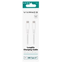 Vivanco USB-Ladekabel USB 2.0 USB-C®, USB-C® 0.5m Weiß 62397