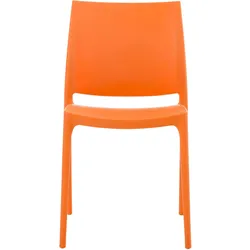 DELUKE® Stuhl VAYA - 81x44x50cm, orange, Kunststoff Kunststoff Gestell Stühle Esszimmerstühle Stuhl Esszimmer Esstisch Stühle Küchenstuhl