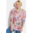 GOLDNER Tunika Schlupfbluse mit floralem Muster Freizeitbluse mit Rundhals mit V und 3/4-Ärmeln bunt 38
