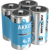 Ansmann Akku D 8500mAh Mono NiMH 1,2V – 1000x wiederaufladbar (4 Stück)