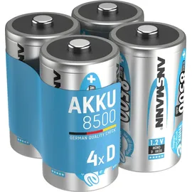 Ansmann Akku D 8500mAh Mono NiMH 1,2V – 1000x wiederaufladbar (4 Stück)