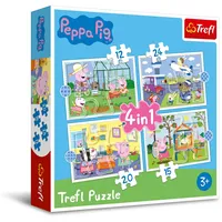 Trefl Puzzle, Ferienerinnerungen, von 12 bis 24 Teilen, 4 Sets, Peppa Pig für Kinder ab 3 Jahren,