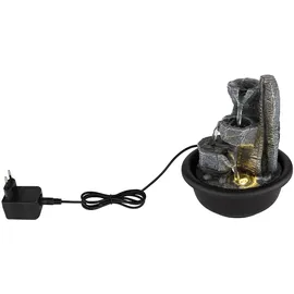 GLOBO 2x Tischbrunnen Zimmerbrunnen Wohnzimmer LED Warmweiß Schwarz Aufbau H 19 cm
