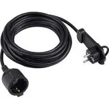 Meister Craft Meister Verlängerungskabel 7432540, 5m, Schutzkontakt, mit Flachstecker, schwarz