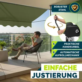 tillvex Klemmmarkise 400 cm grün