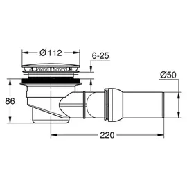 Grohe Ablaufgarnitur Ø 11,2 cm Abgang waagerecht Chrom