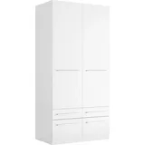 Priess Wäscheschrank Barcelona 94 x 193 x 54 cm Weiß