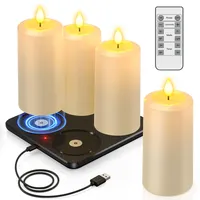 PChero LED Kerzen Aufladbar mit Magnet Ladestation & Fernbedienung, 4er Set