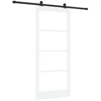 vidaXL Haustür Schiebetür ORKDAL Weiß und Schwarz 93 x 211 cm (1-St) schwarz