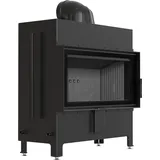Kamineinsatz aus Stahl KRATKI LUCY 16 kW Ø 200 schwarz Verkleidung - Schwarz