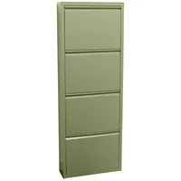VCM ebuy24 Pisa Schuhschrank mit 4 Klappen in Metall