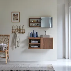 Badezimmerschrank aus Nussbaumholz 90 Typo